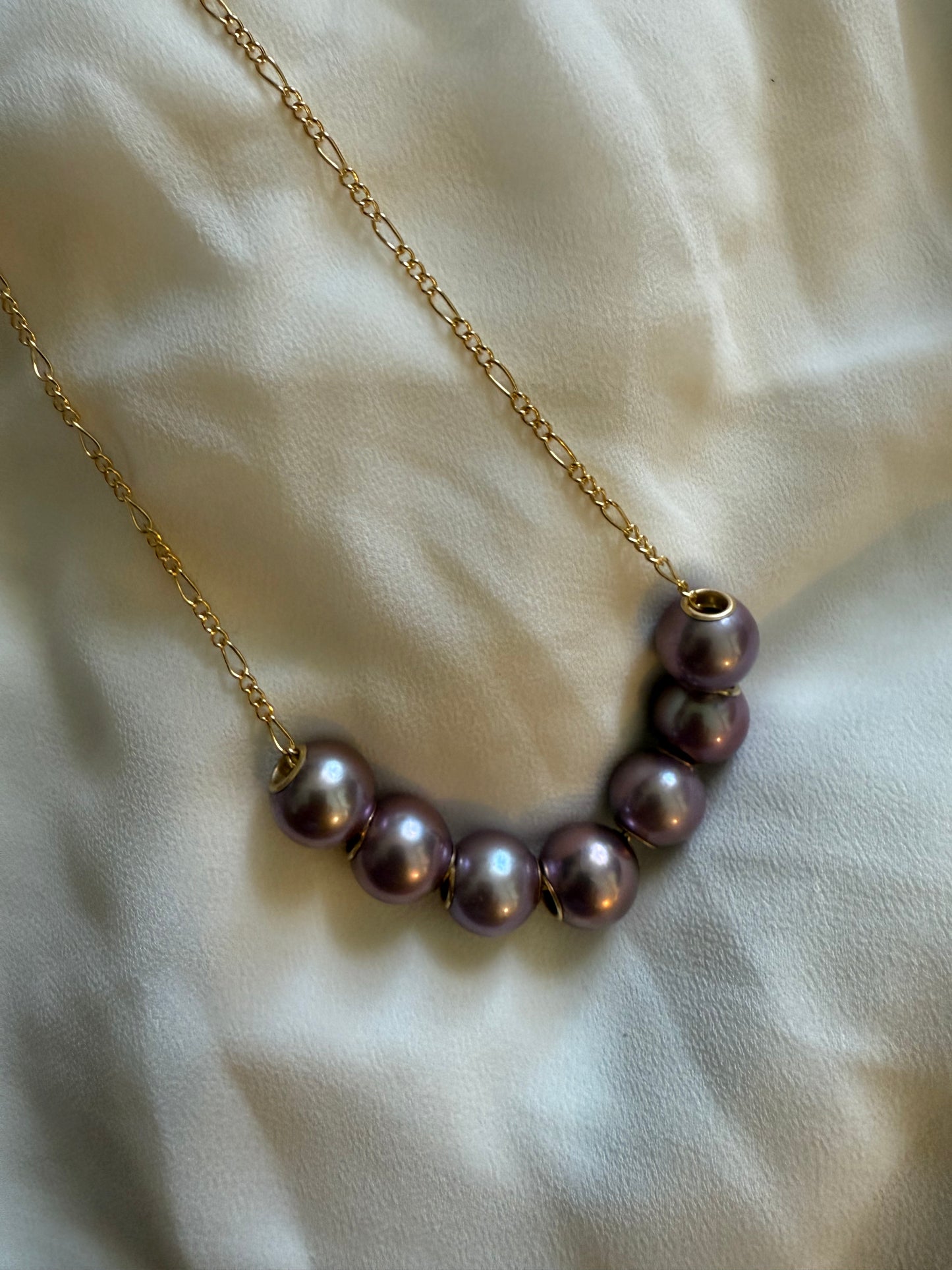 7 AAAA pink Edison pearl necklace
