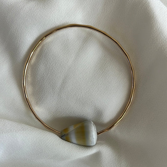 8” Hawaiian golden yellow cone shell bangle ￼
