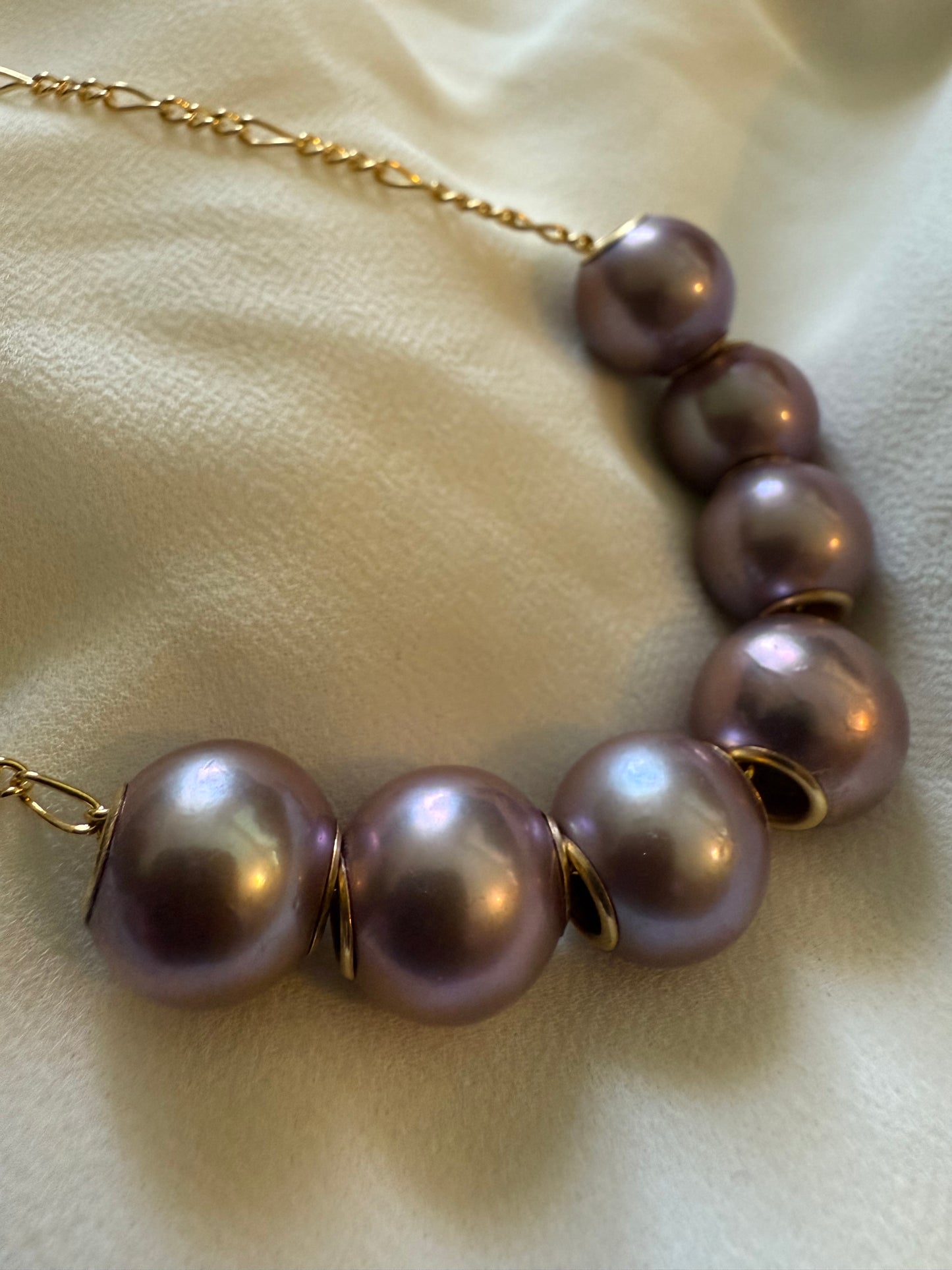 7 AAAA pink Edison pearl necklace