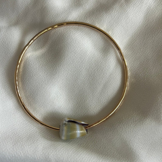 7.5” Hawaiian Golden yellow cone shell bangle